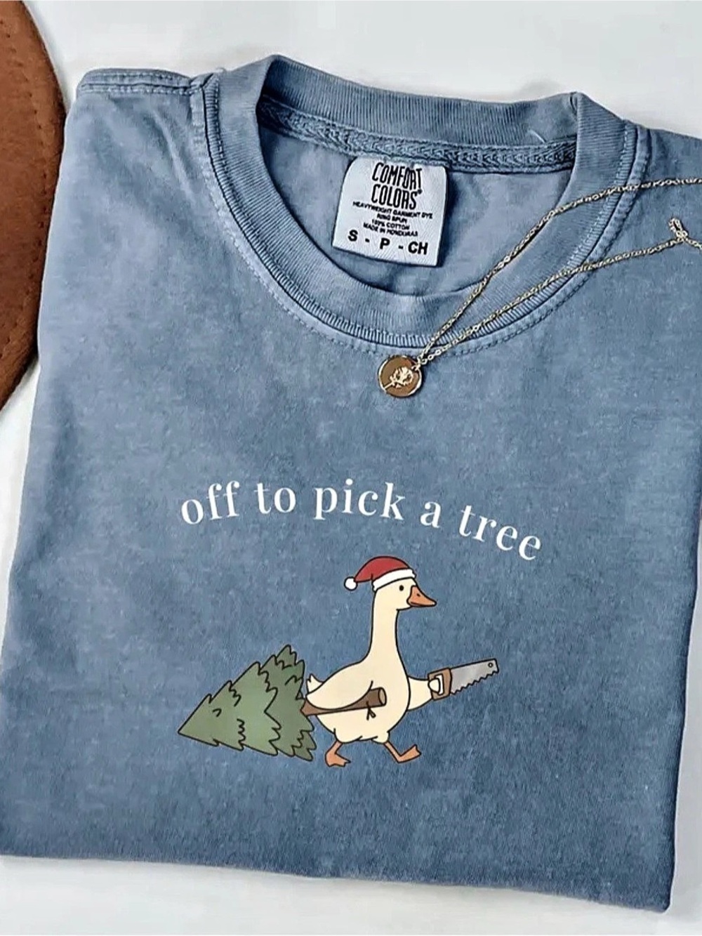 Comfort Colors Goose Graphic Short Sleeve Tee Blue Jean